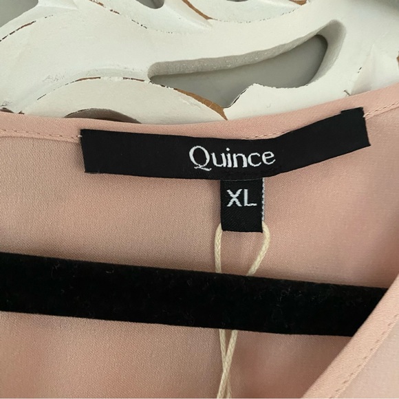 Quince washable stretch silk blouse blush pink Feminine Classic Chic Sz XL NWT - Picture 4 of 6